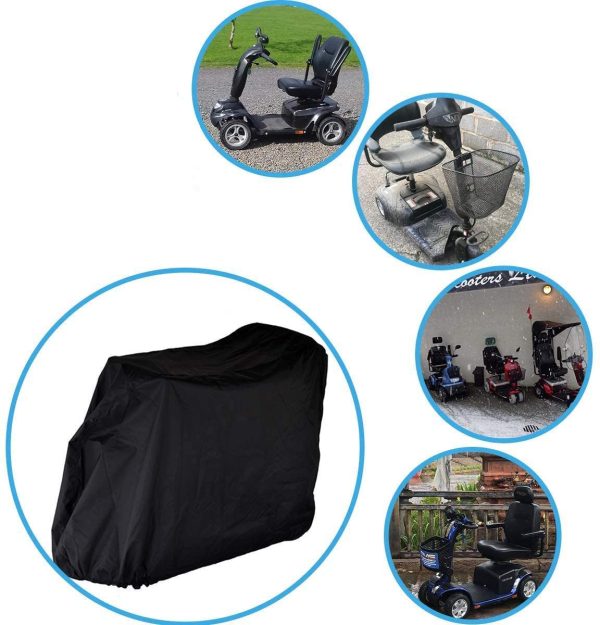 Waterproof Mobility Scooter Cover,Heavy Duty Wheelchair & Scooter Storage Protective Cover Waterproof,Outdoor Rain Cover with Elastic Band for Disability Scooter Protects from Rain Dust Sun - Image 3