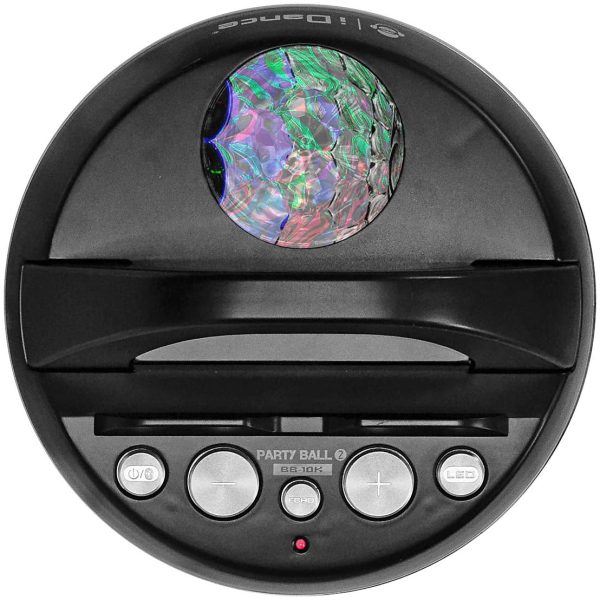 IDANCE PORTABLE BLUETOOTH KARAOKE SPEAKER WITH DISCO BALL - BLACK - Image 4