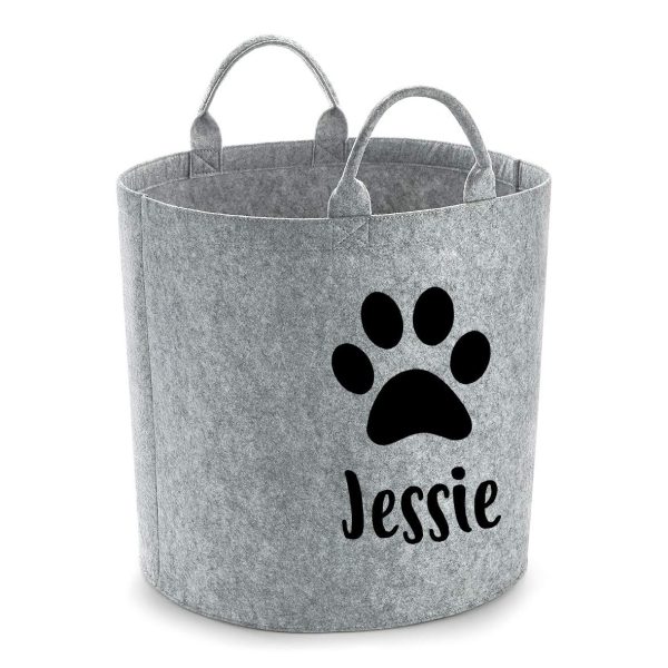 Personalised Dog Storage Basket Dog Paw Pet Supplies Toy Chest