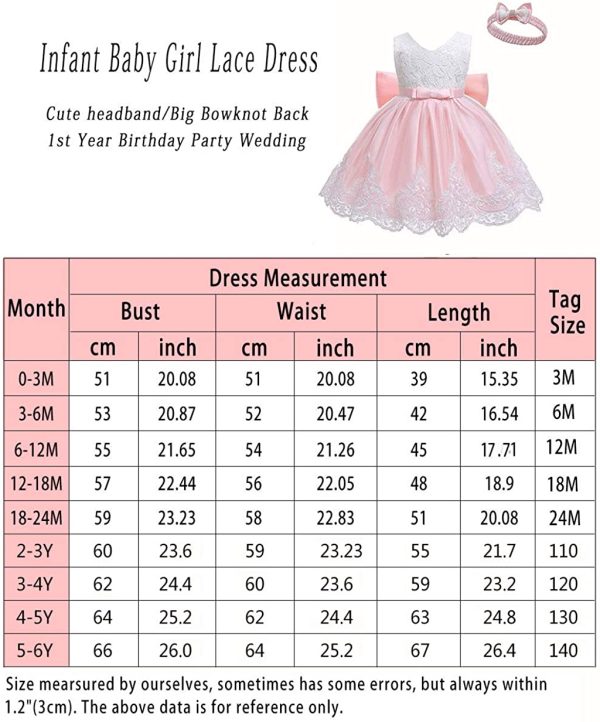 LZH Baby Girls Lace Dress Bowknot Flower Dresses Wedding Pageant Baptism Christening Tutu Gown 0-24 Months - Image 7