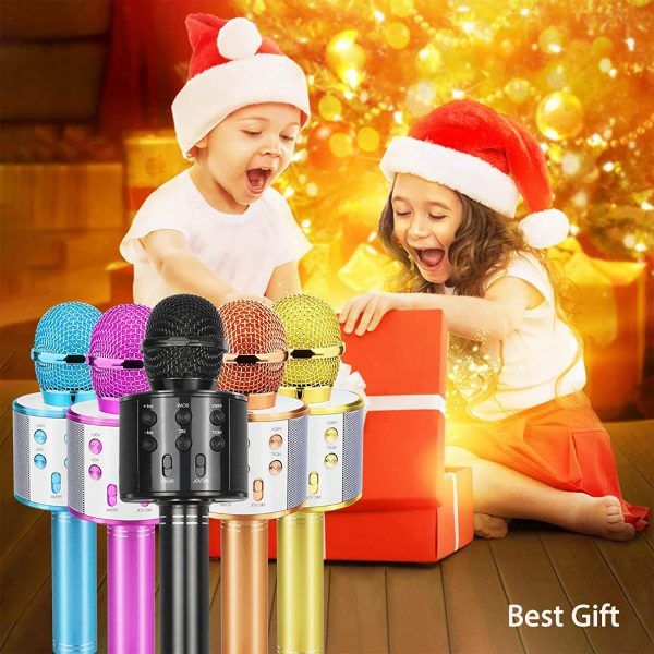 Karaoke Microphone Bluetooth Wireless, With 5 Voice-changing Modes Portable Karaoke Machine Mic Speaker for Kids and Adults Home Party Birthday, Gifts Toys for 3-12 Year Old Boys Girls (Blue) - Image 4