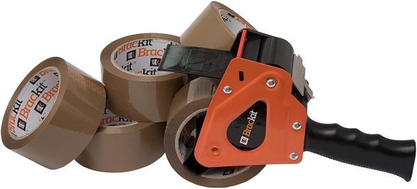 Brackit Tape with Dispenser, Brown 48mm x 66m, Pack of 6 Rolls ?C Strong Heavy Duty Packing Tape for Regular Use or Moving ?C Easily Seals Your Parcels and Boxes - Image 4