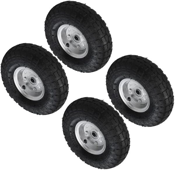 Pack Of 2-10" Pneumatic Wheels For Sack Trucks/Trolleys/Wheelbarrows.