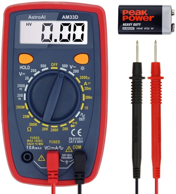 Digital Multimeter Voltmeter Ohmmeter Ammeter Multi Tester Meter with Backlit LCD Electronic Test Meter Measures Voltage, Current, Resistance; Tests Continuity, Diode - Image 7