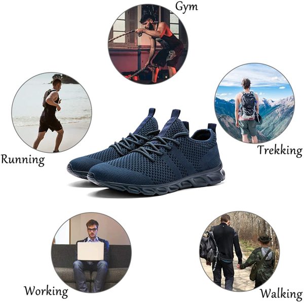 Damyuan Mens Running Walking Tennis Trainers Casual Gym Athletic Fitness Sport Shoes Fashion Sneakers Ligthweight Comfortable Working Outdoor Flat Shoes for Jogging - Image 3