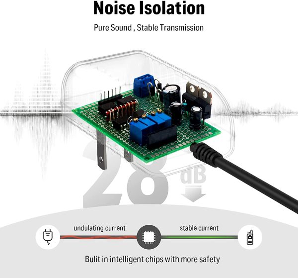 Pedal Power Supply Adapter DPA-1, Donner 9V DC 1A Tip Negative 5 Way Daisy Chain Cables for Effect Pedal - Image 7