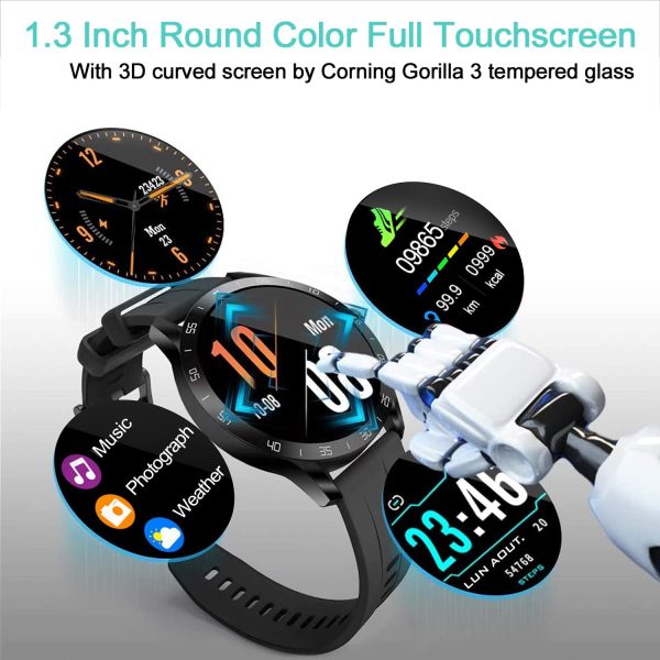 Blackview Smart Watch for Men, Full Touch Screen Fitness Trackers with Heart Rate Sleep Monitor, Fitness Watch with 5ATM Waterproof Pedometer Calorie Stopwatch, Sport Smartwatch for iOS Android Phones - Image 5