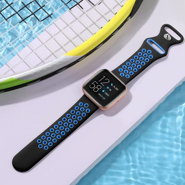 Dirrelo Strap Compatible with Fitbit Versa 2 Strap/Fitbit Versa Strap, Double Color Soft Silicone Wristband, Sport Breathable Replacement Strap for Fitbit Versa Lite/Versa/Versa 2, Small Large - Image 4