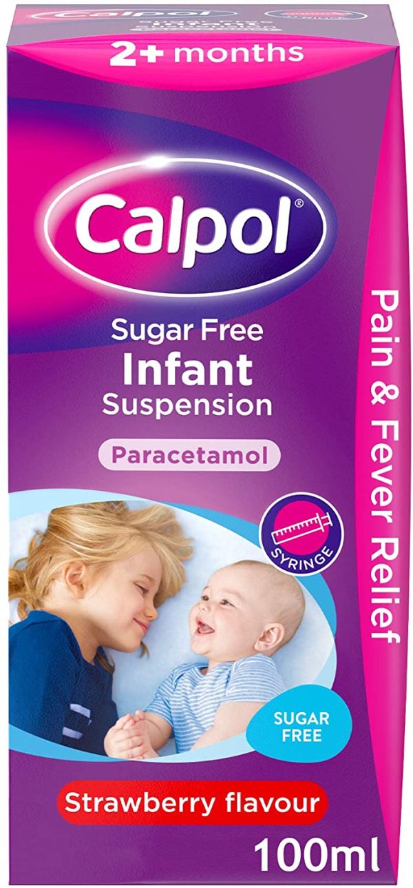 Calpol Sugar Free Infant Suspension Medication, Strawberry Flavour, 100 ml - Image 5