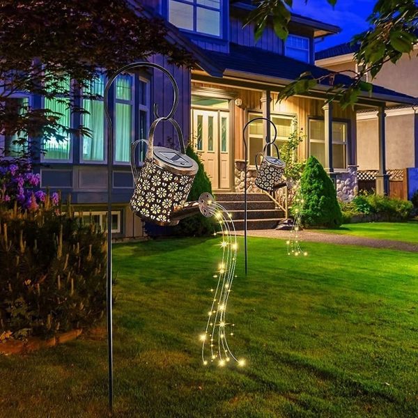 Solar Watering Can Lights for Outdoor Garden, Plum Blossom Garden Waterproof 36pcs Led Highlight Warm White Light Garden Lamps (with Bracket and Garden Cable Ties) - Image 7