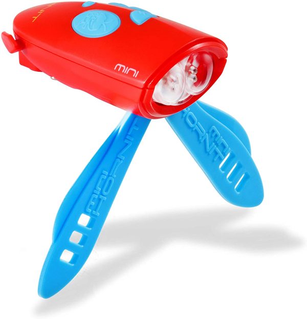 Hornit MINI Blue/Red | Bike & Scooter Horn and Light for Children and Kids| 25 Sound effects / 5 Lights