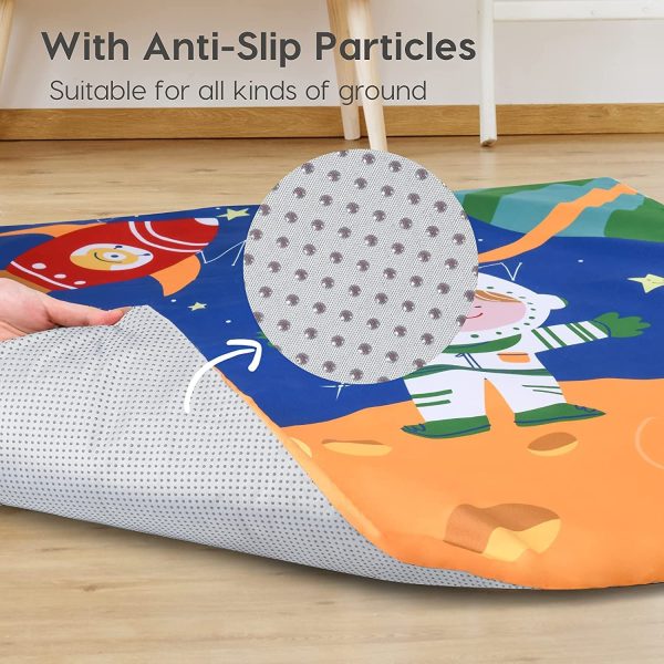 Lupantte Baby Play Mat with 2 Replaceable Washable Mat Cover, 35.4????35.4?? Extra Large Baby Play Gym for Sensory Development, Baby Gym with 8 Toys for Infant to Toddler, Larger, Thicker, Non Slip, 0m + - Image 2