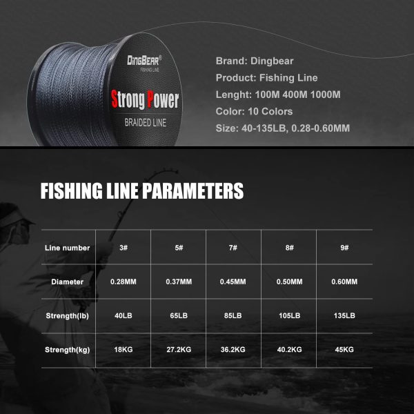 Dingbear 437Yd-5000Yd Super Strong Pull Generic Braided Fishing Line Fish ing Lines FishLines FishingLine - Image 4