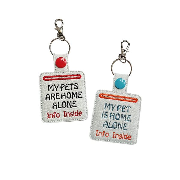 Pet Alert Pocket Keyring/Bag Charm - My Pet/Cat/Dog Is Home Alone - Image 3