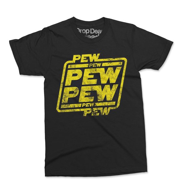 Pew Pew Funny StarWars Blaster Retro Design Men's & Women's T-Shirt Gamer Top - Image 3