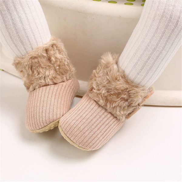 Kfnire Baby Booties, Unisex Baby Boy Girl Toddler Soft Winter Warm Fur Snow Boot