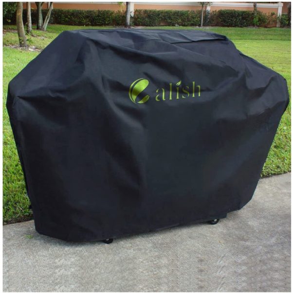 Premium Barbecue Cover, Waterproof Heavy Duty 600D Oxford Large BBQ Cover, Windproof, Anti-UV, Rip-Proof Gas Grill Cover for Weber, Brinkmann, Char Broil etc. 170x117x61cm (Black) - Image 7