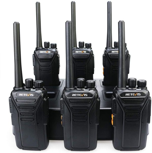 Retevis RT27 Walkie Talkie, Walkie Talkies with 6 Way Charger, PMR446 License-free, 16 Channels, VOX, Two Way Radio for School, Factory, Security (6 Pack, Black) - Image 4