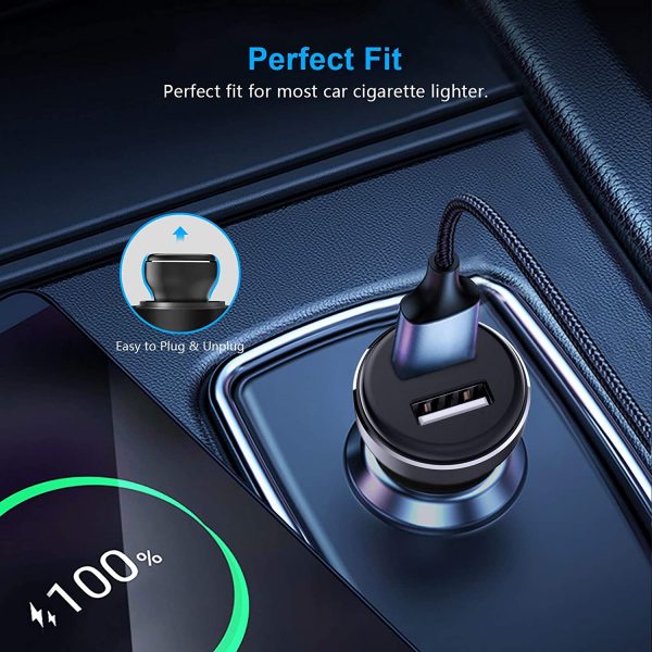 Beikell Car Charger, Rapid Dual Port USB Car Charger with Smart Device-Adaptive Charging Technology for iPhone 13/XS/XR/XS Max, Galaxy S9, and Other iOS And Android Smart Phones and Tablets - Black - Image 3