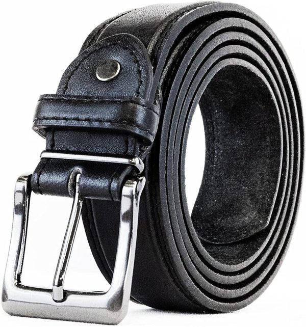 Men's Stylish Plain Leather Trouser Belt: Made by Forest Belt Co : Black : Brown : Up To 56" Waist