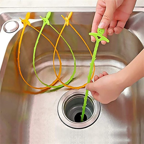 Forlivese Sink Unblocker Tool,10 Pack 20 Inch Sink Snake, Plastics Hair Snake, Drain Hair Remover for Sewer, Kitchen, Sink Bathroom, Convenient Hair Drain Clog Remover - Image 5