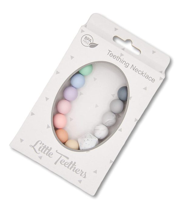 Little Teethers UK Teething Necklace Rainbow Breastfeeding Nursing for Mum to Wear Baby BPA FREE Silicone Beads - Image 3