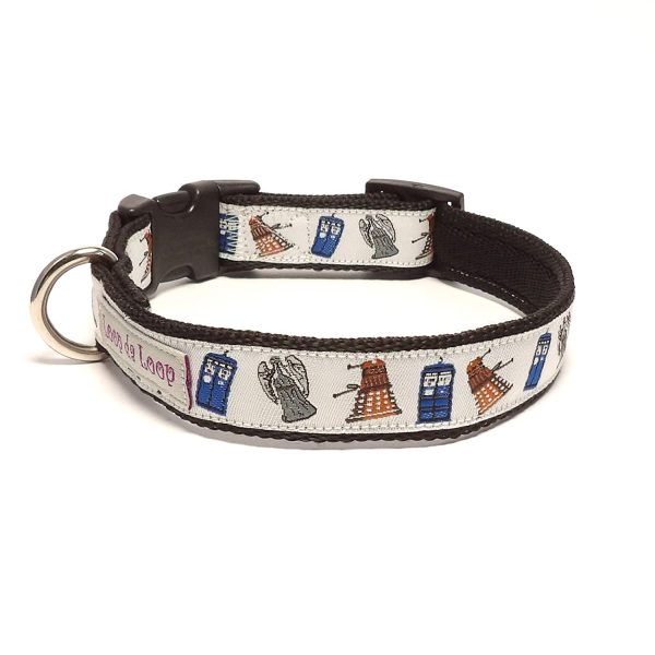 Loop-da-Loop Dr Who dog collar (Small - 10-14", 0.75" wide) - Image 2