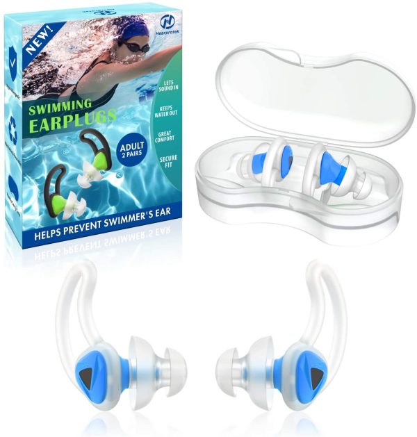 Hearprotek 2 Pairs Swimmer Ear Plugs, Upgraded Silicone Custom-fit Water Protection Swimming earplugs for Swimmers Water Pool Shower Bathing and Other Water Sports - Image 6