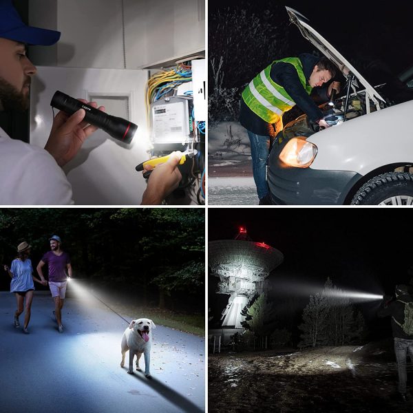 LED Torch, LE3000 Torch, Super Bright, 5 Lighting Modes, Zoomable, Water Resistant, Adopted by Osram P9 LED, Powered by AA Battery, for Outdoor Use & Indoor Emergency Use - Image 6