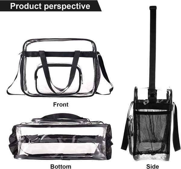 Large Clear Tote Bags Stadium Approved, See Through Crossbody Bag Transparent Bag + Adjustable Shoulder Strap - Image 7