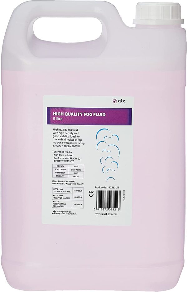 QTX | Long Lasting Smoke/Fog Fluid for DJ & Party Effect | 5 Litres