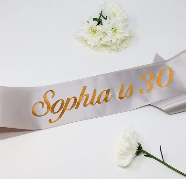 Birthday sash/Personalised name and age sash / 21st, 30th, 40th, 50th Luxurious Glitter Birthday Sash - Image 2