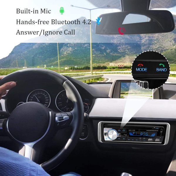 Car Radio Bluetooth Hands-Free, CENXINY 1 DIN Car Stereos with USB and CAR MP3 Player, 4x65W FM Radio, Support IOS and Android Phone (NO CD)