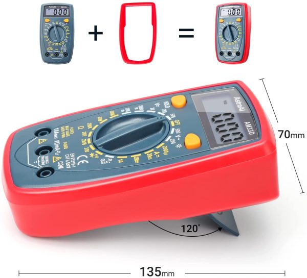 Digital Multimeter Voltmeter Ohmmeter Ammeter Multi Tester Meter with Backlit LCD Electronic Test Meter Measures Voltage, Current, Resistance; Tests Continuity, Diode - Image 5