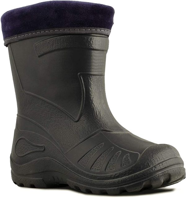 Kolma Ultra Light EVA Kids Girls Wellington Boots Rainy Snow Wellies Red Very Warm Liners