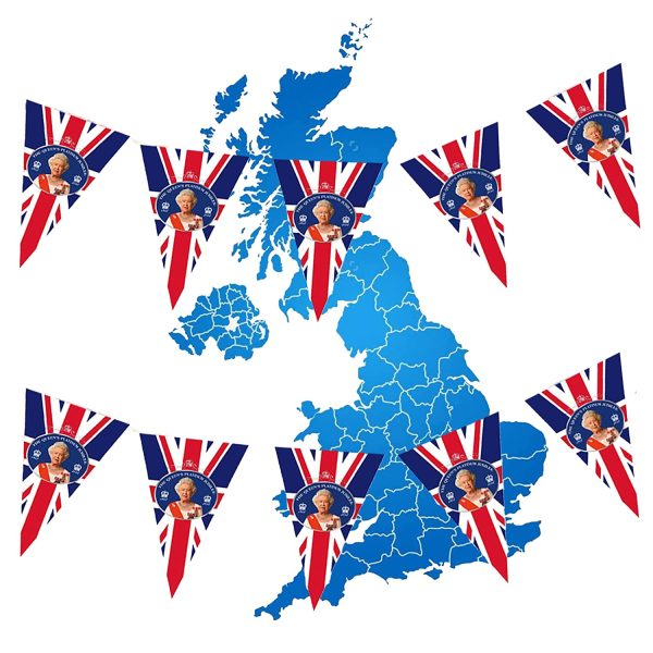 Queen Platinum Jubilee Decorations 2022, Union Jack Flag Featuring Her Majesty The Queen, 5Ft ?? 3Ft (150cm ?? 90cm) Jubilee Bunting Platinum, The Queen 70 Glorious Years Jubilee Flag Party Decorations (Queen Jubilee Flag) - Image 4