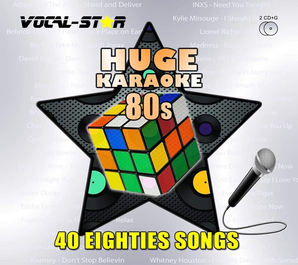 Karaoke CD Disc Set With Words - Huge Hits From the 80's 1980`s - 40 Songs 2 CDG Discs By Vocal-Star