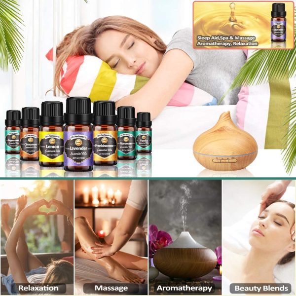 Essential Oils for Diffusers for Home, Diffuser Oil 18x10mL, Tea Tree, Lavender, Eucalyptus, Frankincense, Lemon Grass, Rosemary, Orange, Mint, Lemon, Cinnamon, Bergamot, Ylang-Ylang, Grapefruit, etc. - Image 3