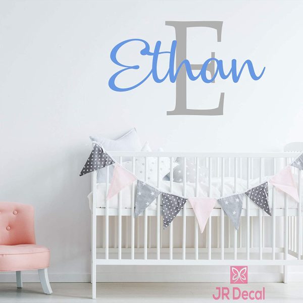 Boy name wall stickers, Custom Name initial wall sticker vinyl decal personalised boy baby nursery decor, Wall Sticker for boys, Nursery name stickers - Image 7