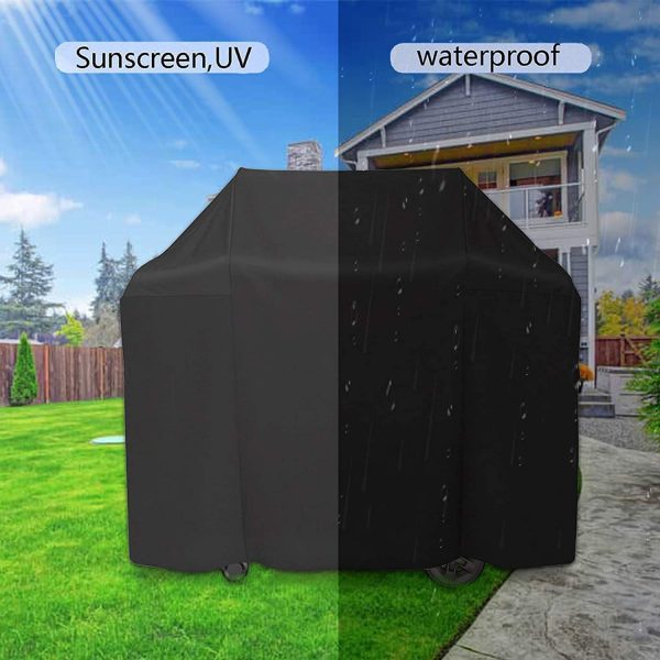 Chusstang Grill Barbecue Cover, Gas BBQ Cover waterproof Barbecue Cover Outdoor Gas BBQ Grill Cover Windproof, Dust Protection, Rip-proof & UV Protection with Storage Bag(147x60x112CM) - Image 3