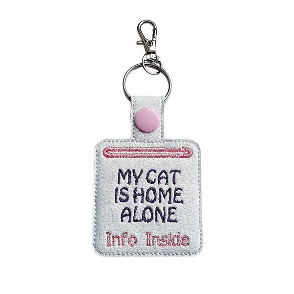 Pet Alert Pocket Keyring/Bag Charm - My Pet/Cat/Dog Is Home Alone