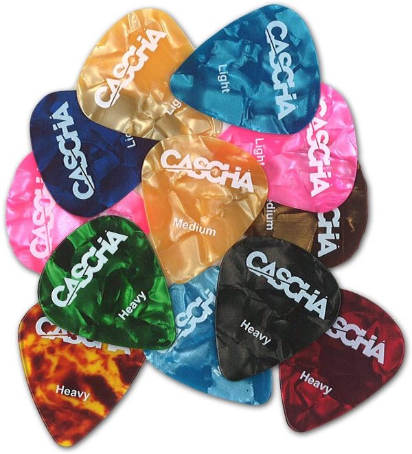 CASCHA Guitar picks set of 12 - plectrum for acoustic guitar electric guitar ukulele bass - high-quality picks in 3 thicknesses - made of abrasion-resistant celluloid - pick set 12 pieces - Image 4