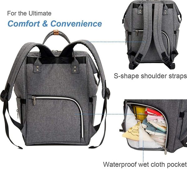 Lekebaby Nappy Changing Backpack Changing Bag with Changing Mat - Image 6