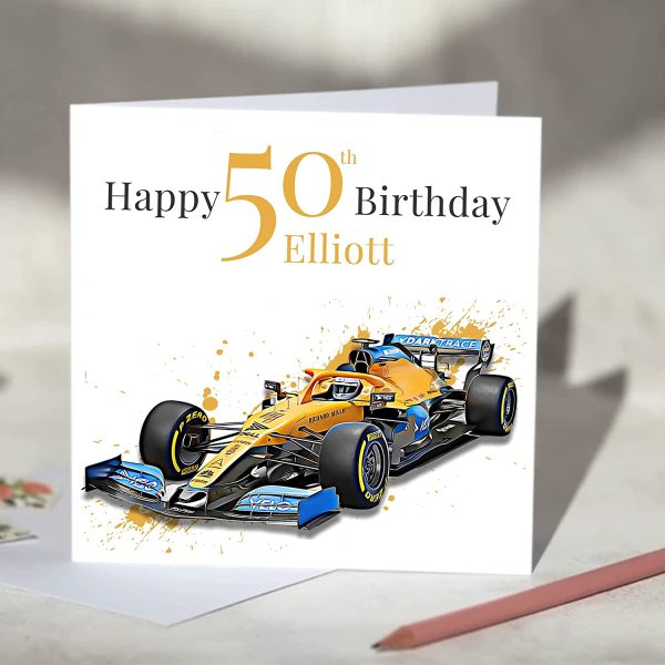 McLaren Formula One F1 Birthday Card Personalise with Age and Name - Image 5