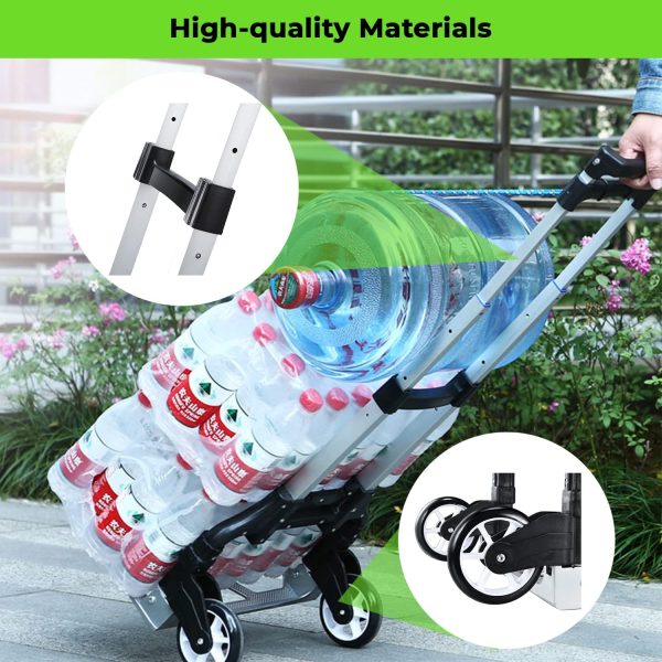 Heavy Duty Folding Hand Truck Aluminium Trolley Multi Purpose Barrow Sack Hand Truck 80KG / 176LB Load Capacity - Image 4