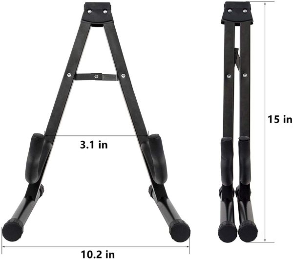 CAIHONG Guitar Stand Folding Universal A frame Stand for All Guitars Acoustic Classic Electric Bass Travel Guitar Stand - Black - Image 5