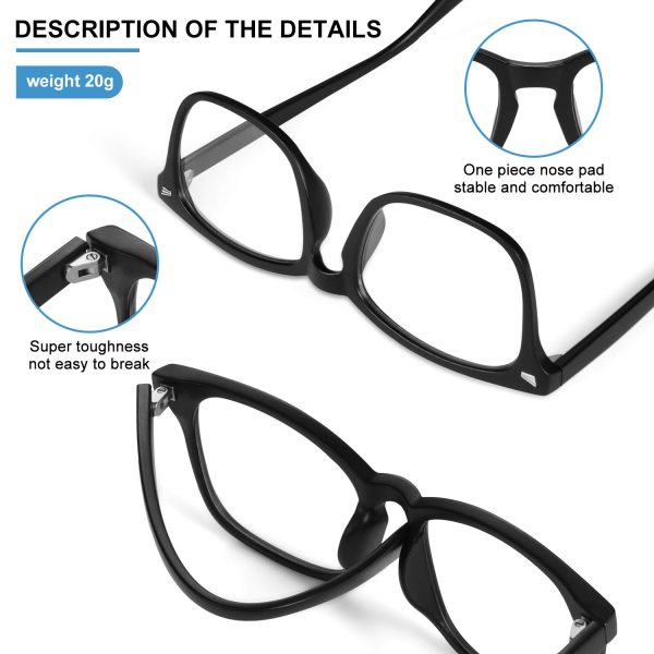 Blue Light Blocking Glasses for Women Men Computer Glasses Anti Eyestrain Headache Blue Light Glasses for Women Men Clear Lens Glasses Anti Blue Ray Eyeglasses Unisex - Image 2