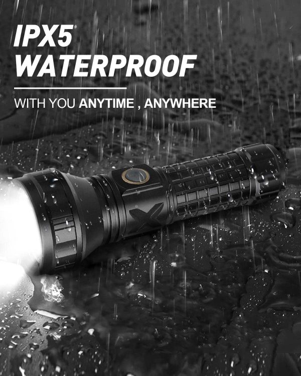 Rechargeable LED Torch, Torches LED Super Bright Flashlight, Torch IPX5 Waterproof with 3000 mAh Rechargeable Battery, Small Torch for Camping Hiking Emergency - Image 4