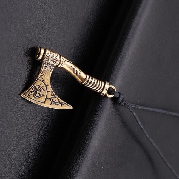 EUEAVAN Viking Raven Amulet Runes Axe Celtic Knot Talisman Pendant Necklace - Image 6