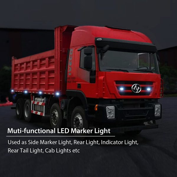 4 x Side Lights LED Side Marker Lights LED Position Side Lamps 12V 24V White Universal for Trailer Van Caravan Truck Lorry Car Bus - Image 4